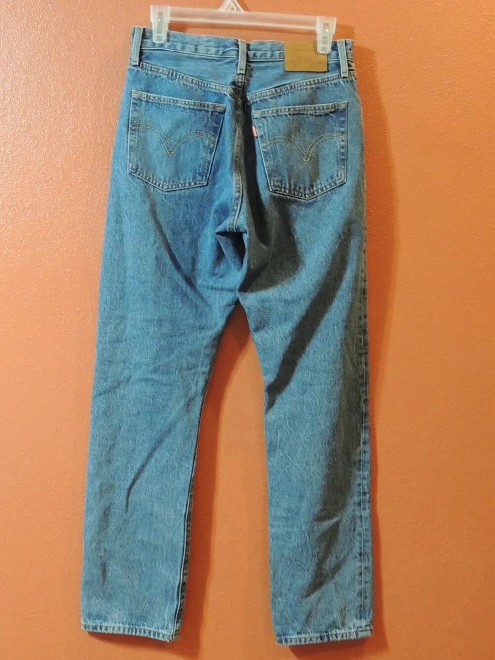 Levi 501 Jeans Button Fly 2004 Women 27x30 Pockets Large E Denim Blue Jeans